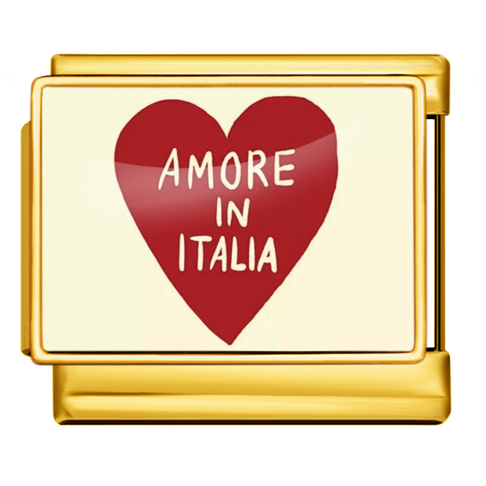 Image-designed heart-shaped round handcrafted modular Italian-assembled bracelet, titanium steel DIY detachable watch strap chain.