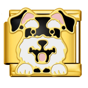 New gold and silver pet dog series titanium steel watch strap chain with gold plating, welding, and oil dripping DIY Italian modular bracelet