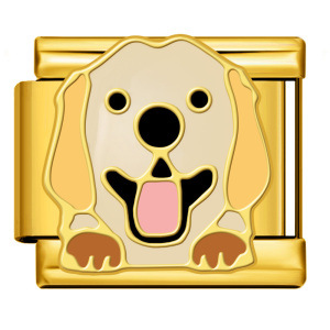 New gold and silver pet dog series titanium steel watch strap chain with gold plating, welding, and oil dripping DIY Italian modular bracelet