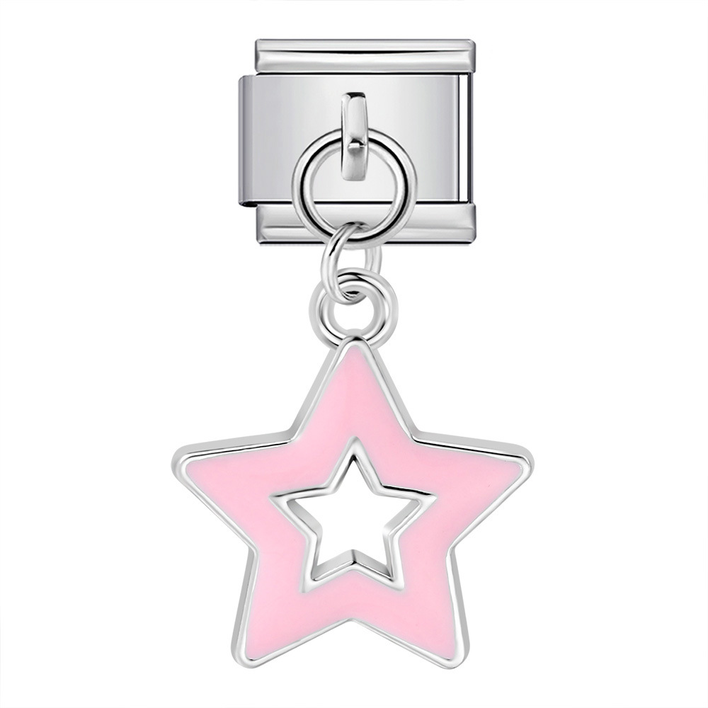 New cute Italian modular pendant bracelet with titanium steel hook, DIY free assembly handmade modular jewelry