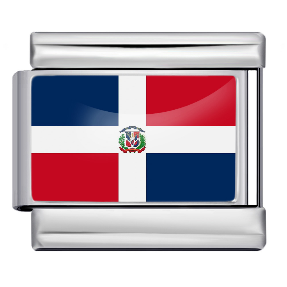 Wholesale of gold and silver background world flag photos, epoxy resin series, stainless steel DIY Italian modular bracelet accessories.