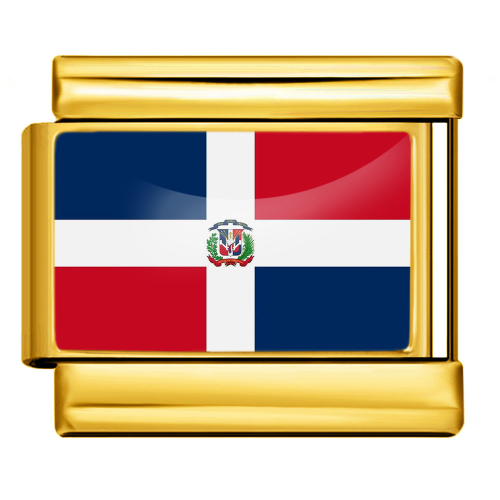 Wholesale of gold and silver background world flag photos, epoxy resin series, stainless steel DIY Italian modular bracelet accessories.