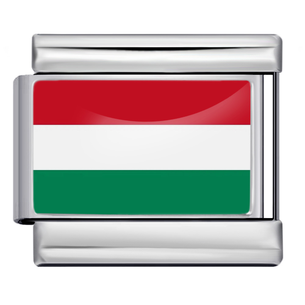 Wholesale of gold and silver background world flag photos, epoxy resin series, stainless steel DIY Italian modular bracelet accessories.