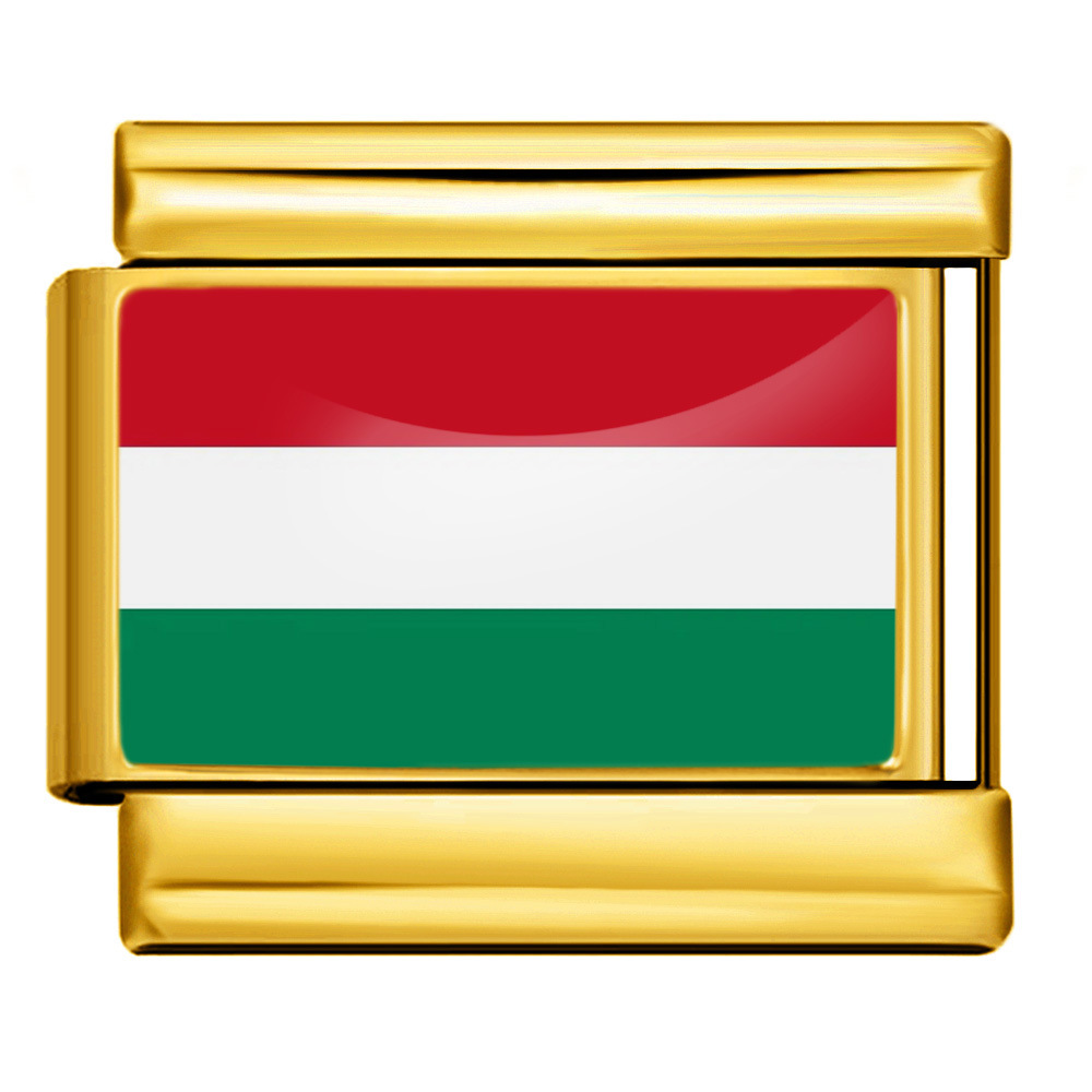 Wholesale of gold and silver background world flag photos, epoxy resin series, stainless steel DIY Italian modular bracelet accessories.