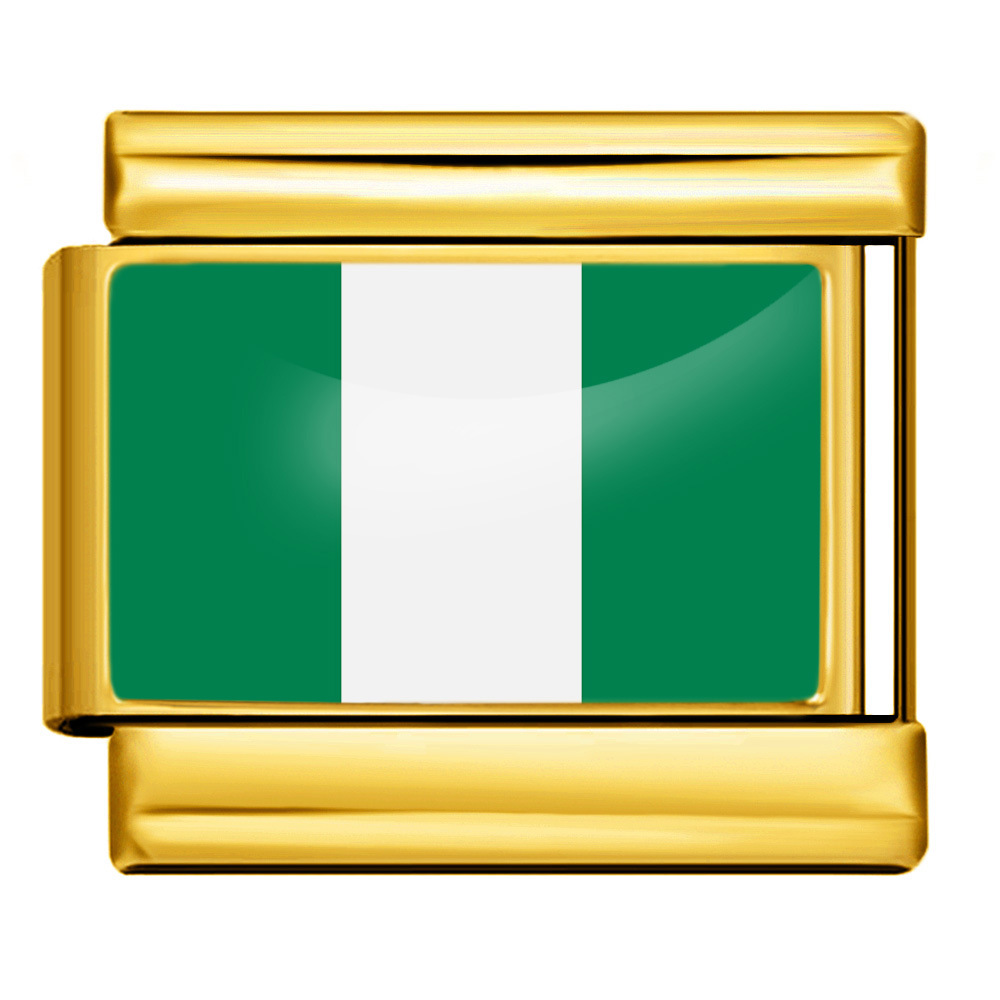 Wholesale of gold and silver background world flag photos, epoxy resin series, stainless steel DIY Italian modular bracelet accessories.