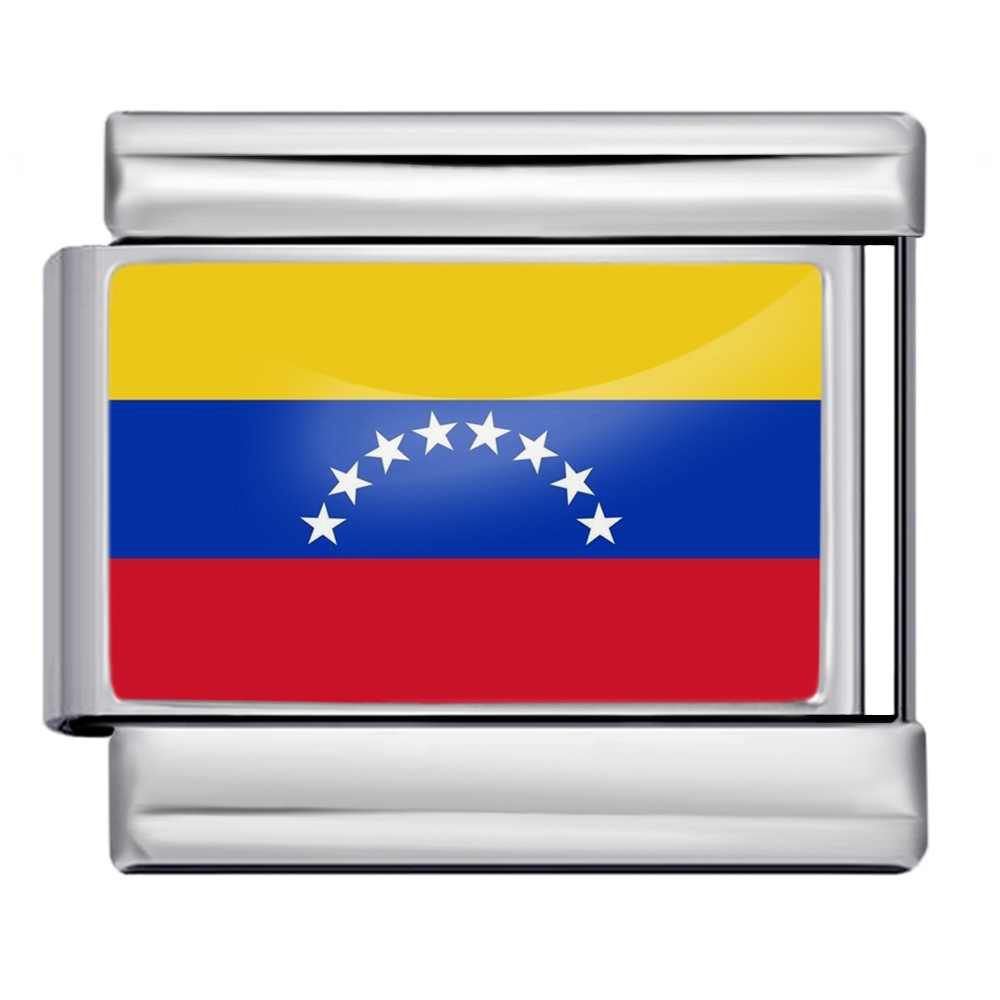 Wholesale of gold and silver background world flag photos, epoxy resin series, stainless steel DIY Italian modular bracelet accessories.