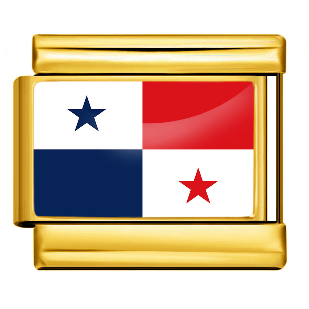 Wholesale of gold and silver background world flag photos, epoxy resin series, stainless steel DIY Italian modular bracelet accessories.
