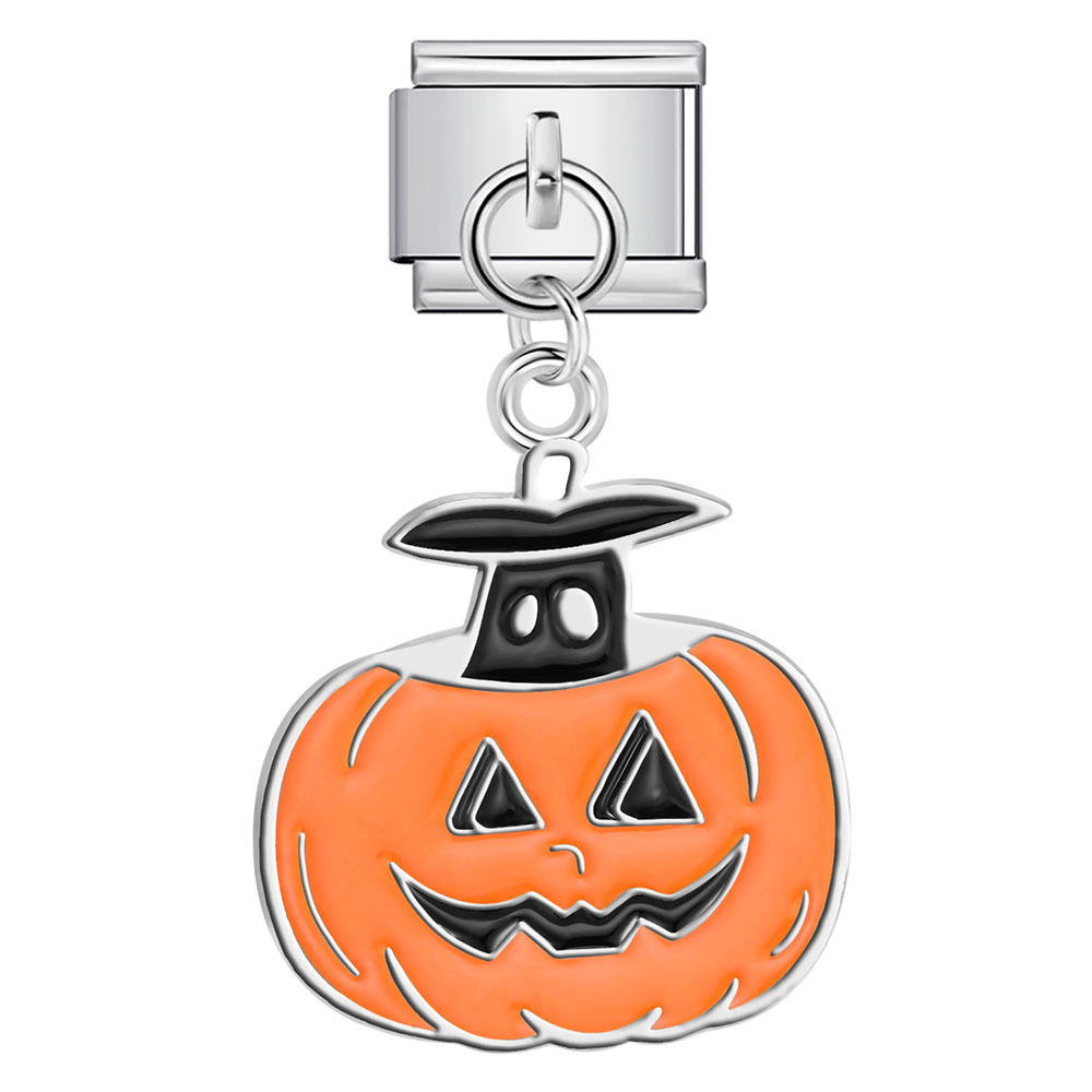Halloween Pumpkin Skull Pendant Module Bracelet Hook DIY Titanium Steel Elastic Splicing Watch Strap Chain Accessories