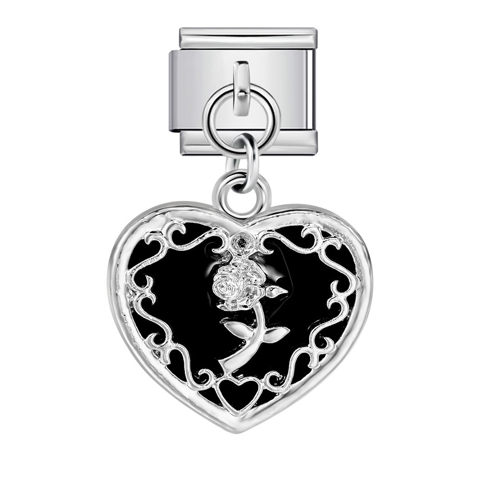 Single hook Italian modular bracelet with blue-black pendant, elastic spliced titanium steel watch strap chain
