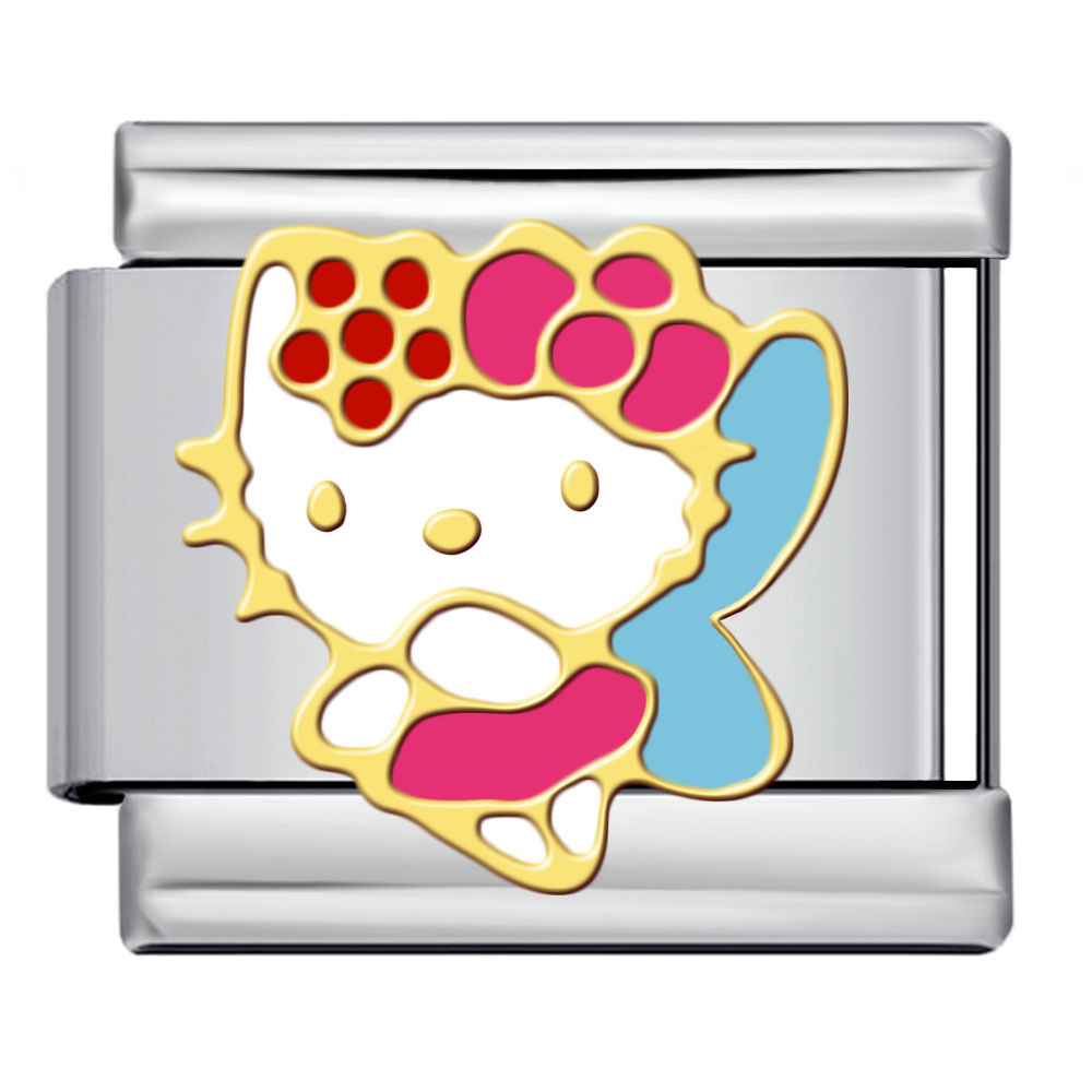 Cute cartoon character Italian modular bracelet, welded gold-plated and oil-dripping DIY stainless steel watch strap chain
