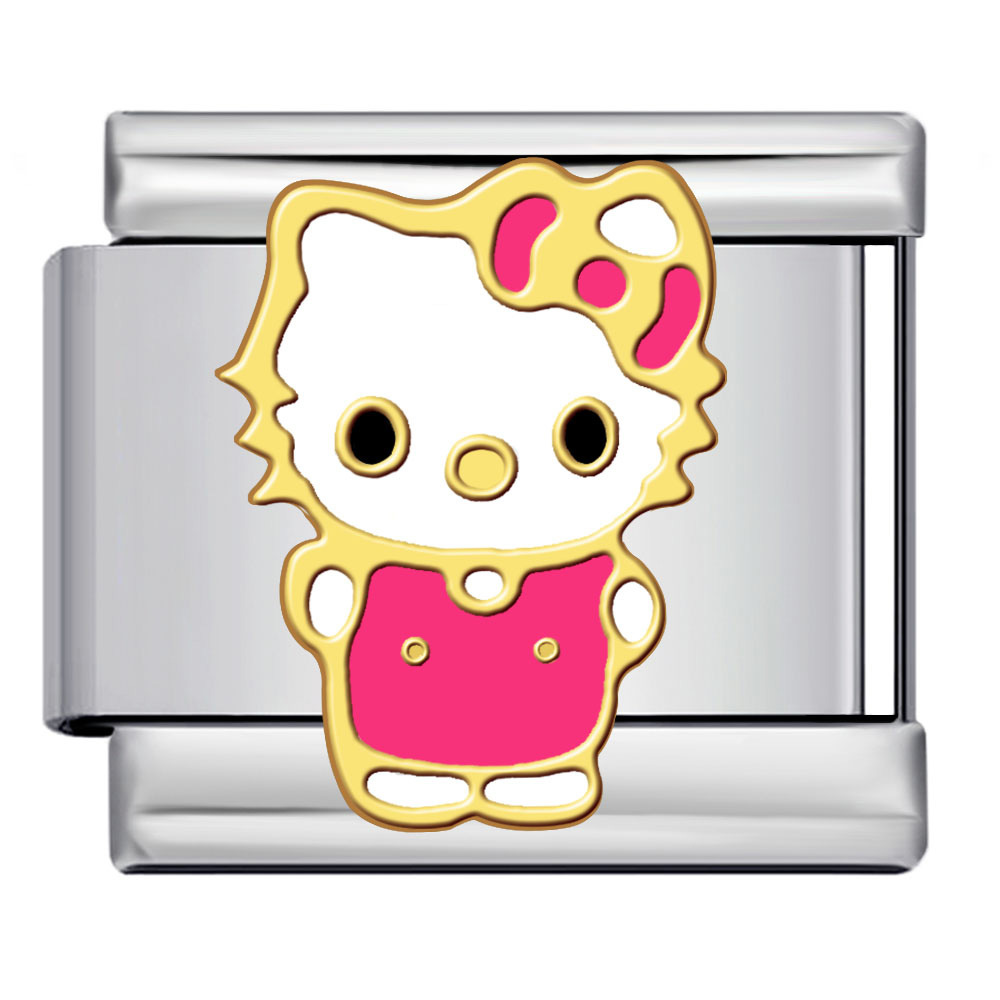 Cute cartoon character Italian modular bracelet, welded gold-plated and oil-dripping DIY stainless steel watch strap chain