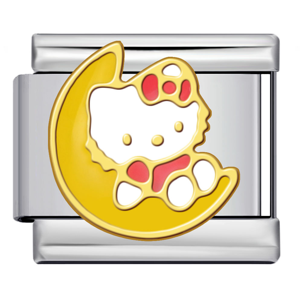 Cute cartoon character Italian modular bracelet, welded gold-plated and oil-dripping DIY stainless steel watch strap chain