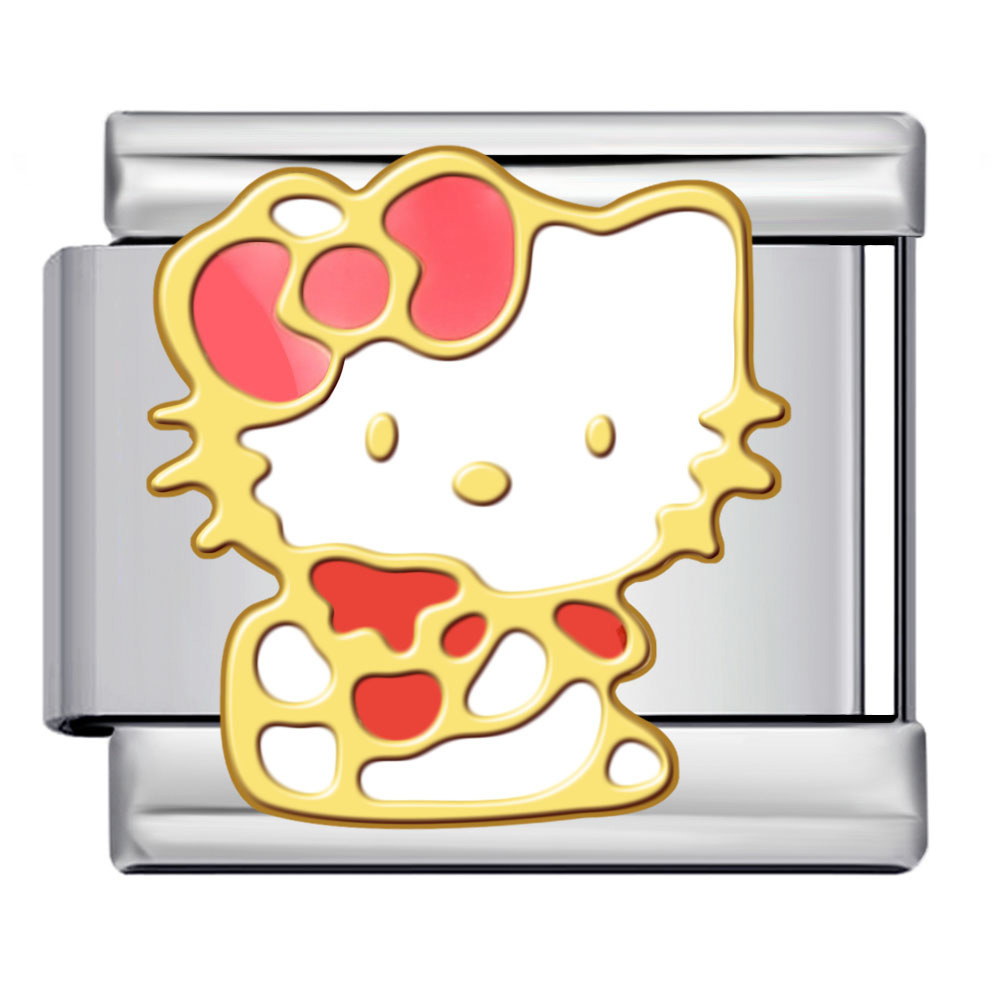 Cute cartoon character Italian modular bracelet, welded gold-plated and oil-dripping DIY stainless steel watch strap chain