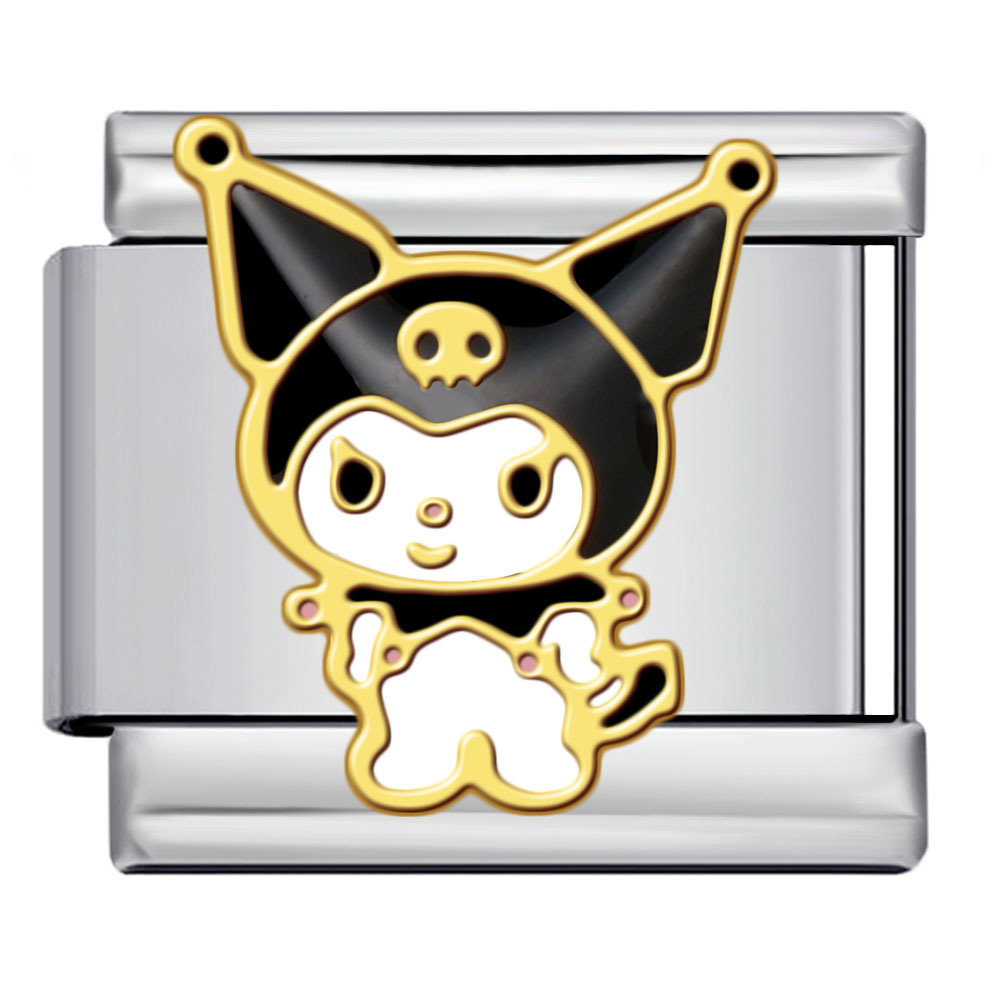 Cute cartoon character Italian modular bracelet, welded gold-plated and oil-dripping DIY stainless steel watch strap chain