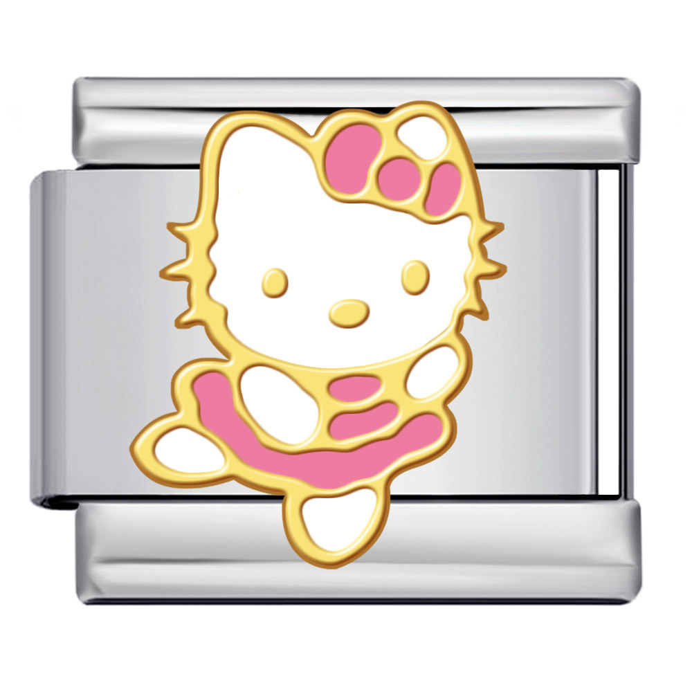 Cute cartoon character Italian modular bracelet, welded gold-plated and oil-dripping DIY stainless steel watch strap chain