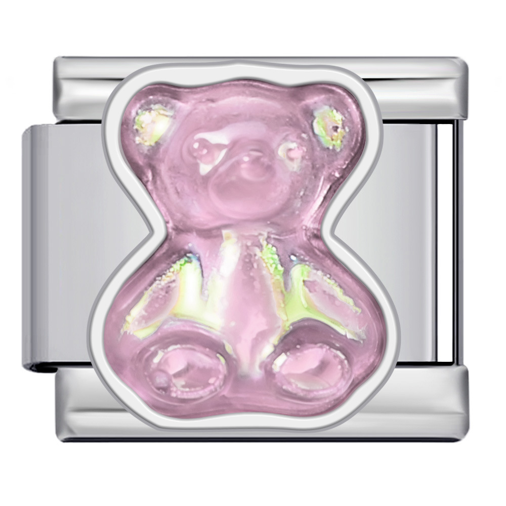 New cross-border e-commerce product featuring butterfly, bear, and skull pattern modules, stainless steel welded DIY Italian bracelet accessories.