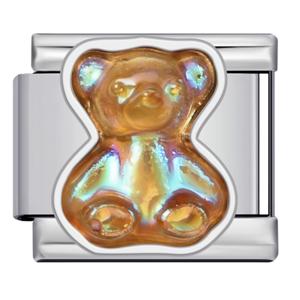 New cross-border e-commerce product featuring butterfly, bear, and skull pattern modules, stainless steel welded DIY Italian bracelet accessories.