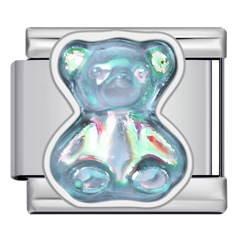 New cross-border e-commerce product featuring butterfly, bear, and skull pattern modules, stainless steel welded DIY Italian bracelet accessories.