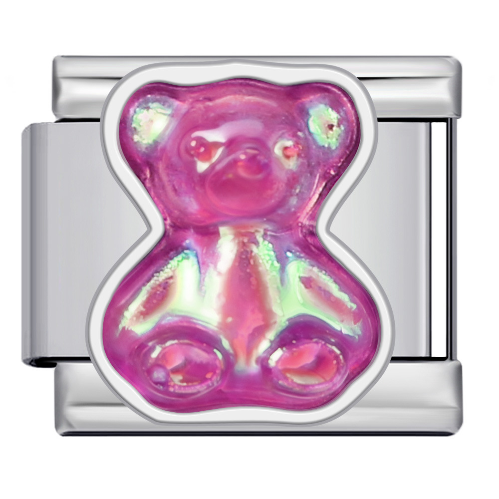 New cross-border e-commerce product featuring butterfly, bear, and skull pattern modules, stainless steel welded DIY Italian bracelet accessories.