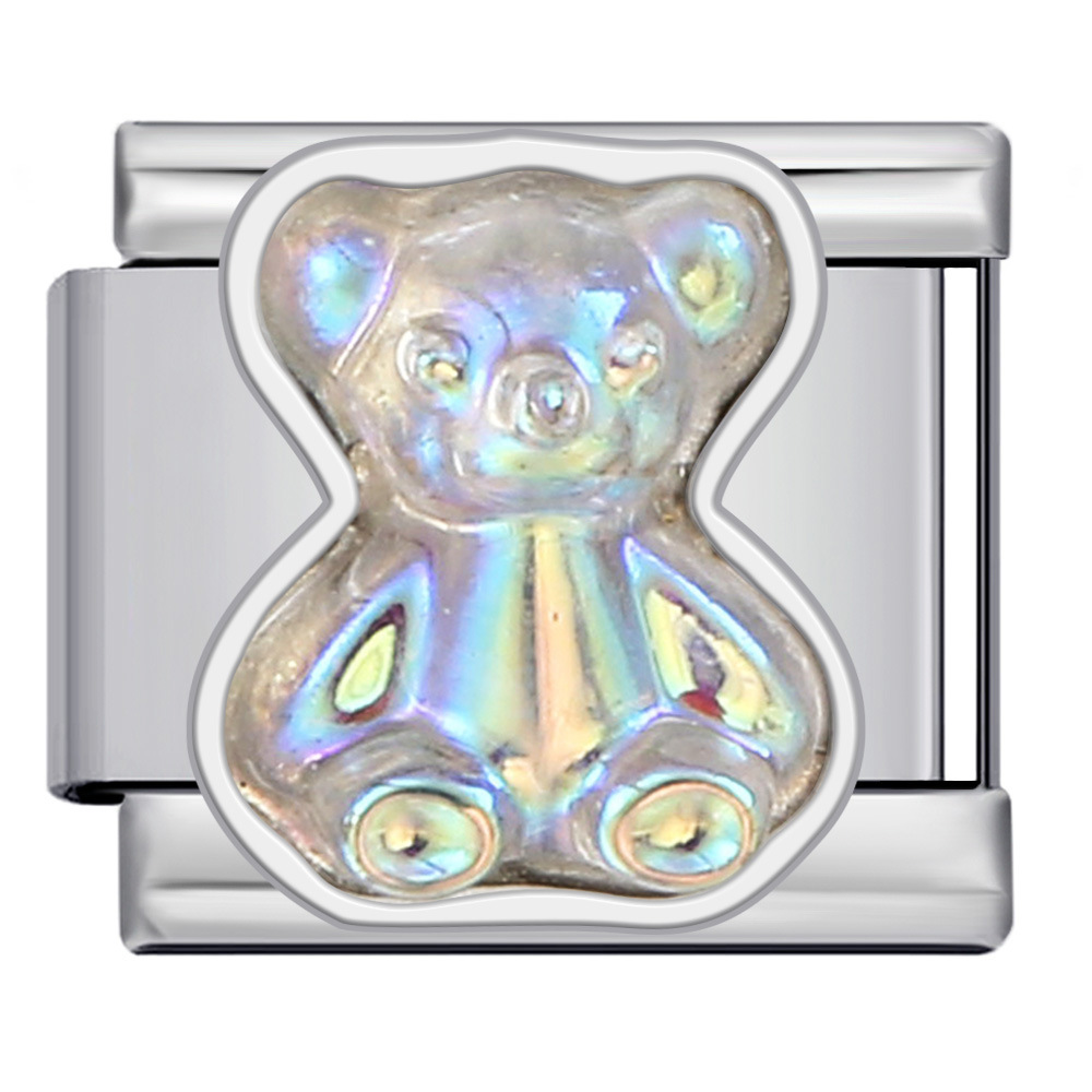 New cross-border e-commerce product featuring butterfly, bear, and skull pattern modules, stainless steel welded DIY Italian bracelet accessories.