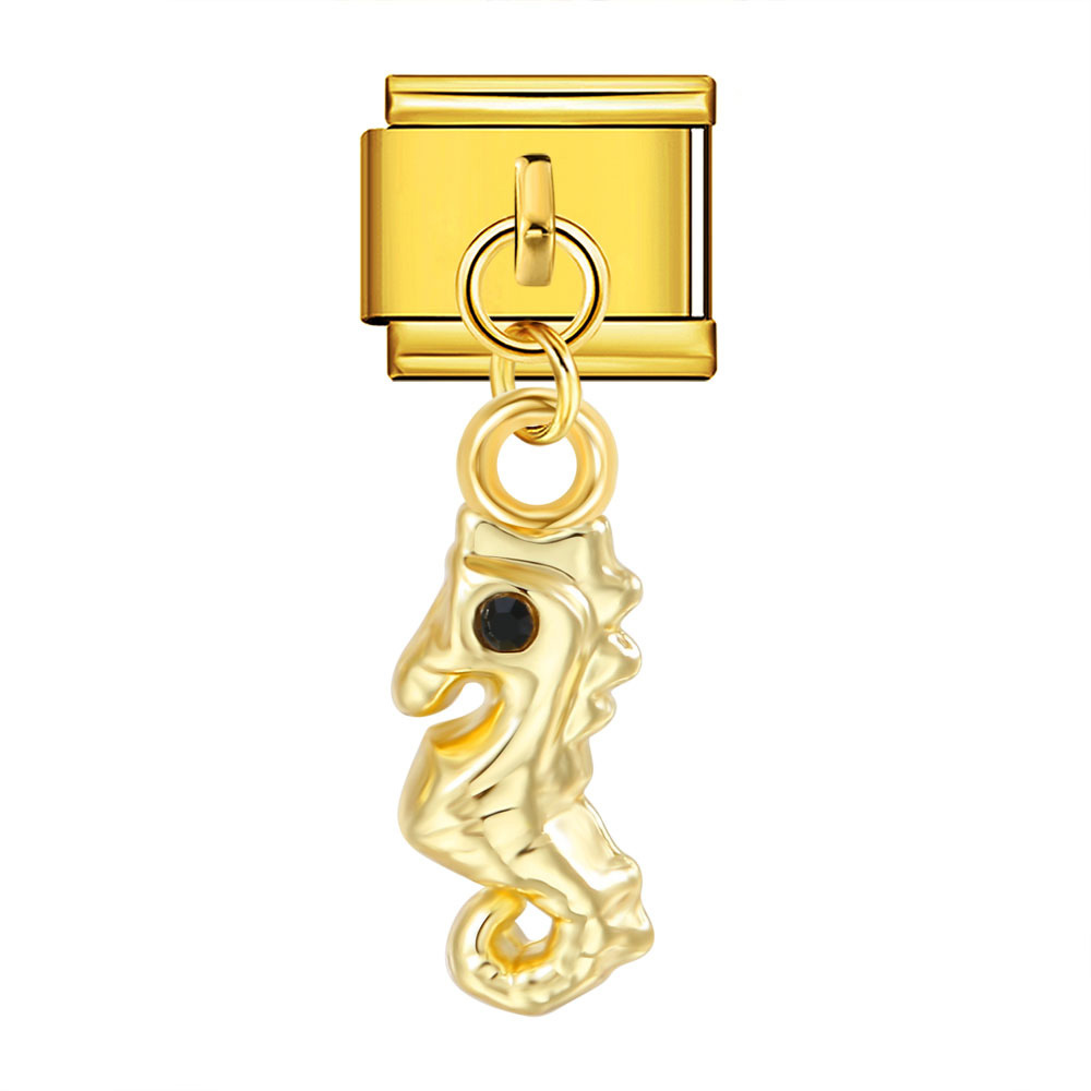 Marine life hook pendant Italian modular bracelet titanium steel spliced watch strap chain Italian Charm