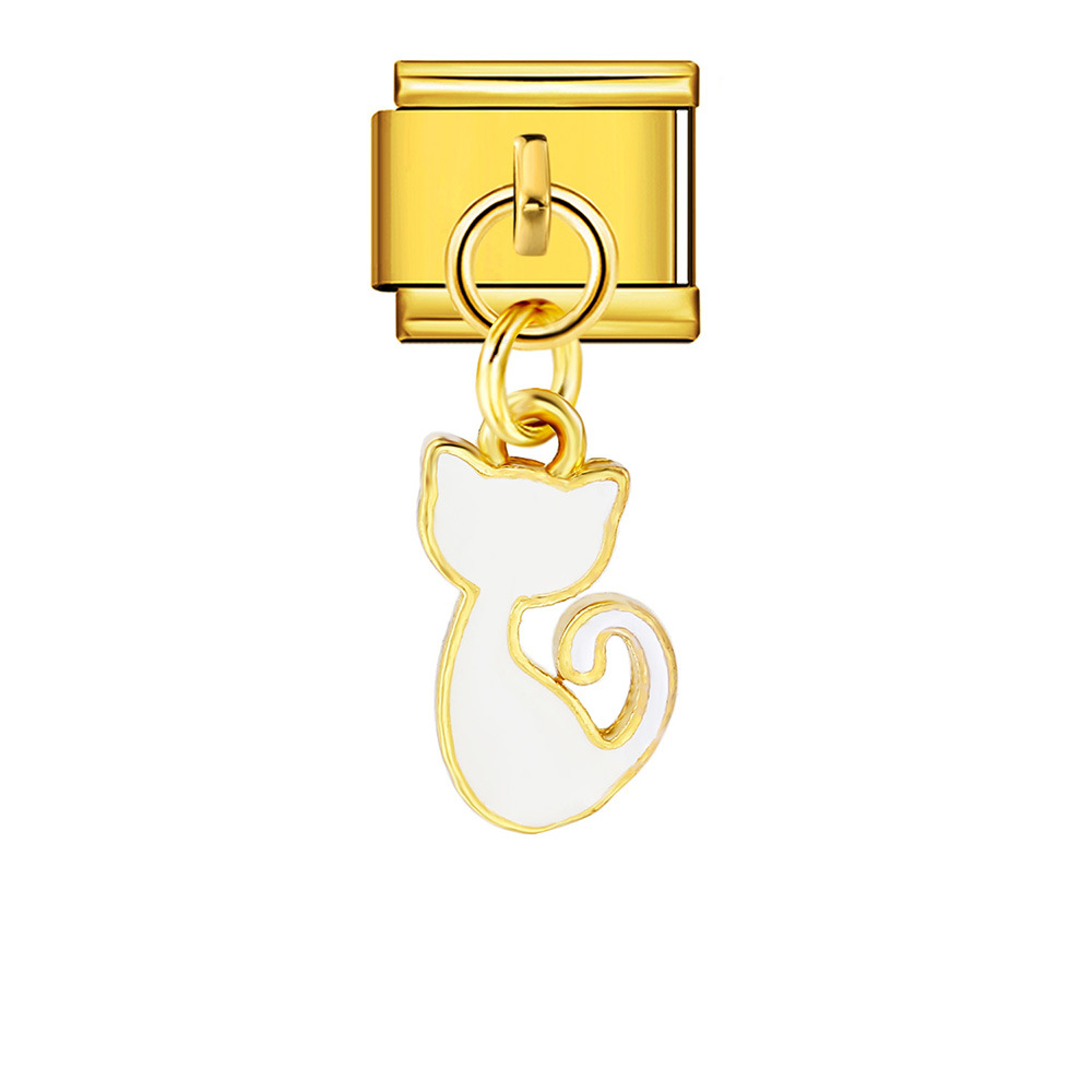 Marine life hook pendant Italian modular bracelet titanium steel spliced watch strap chain Italian Charm