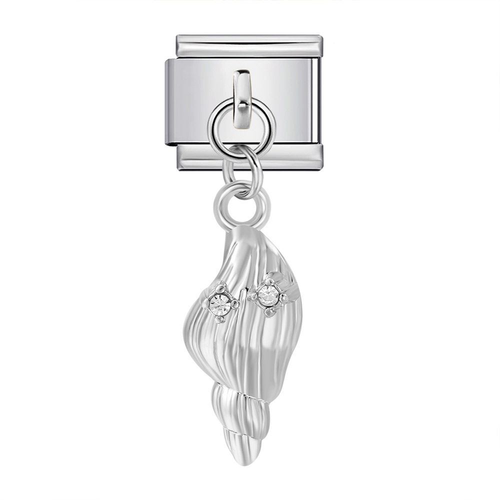 Marine life hook pendant Italian modular bracelet titanium steel spliced watch strap chain Italian Charm