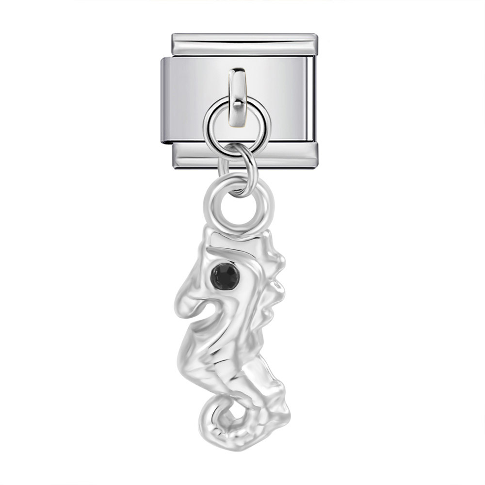 Marine life hook pendant Italian modular bracelet titanium steel spliced watch strap chain Italian Charm