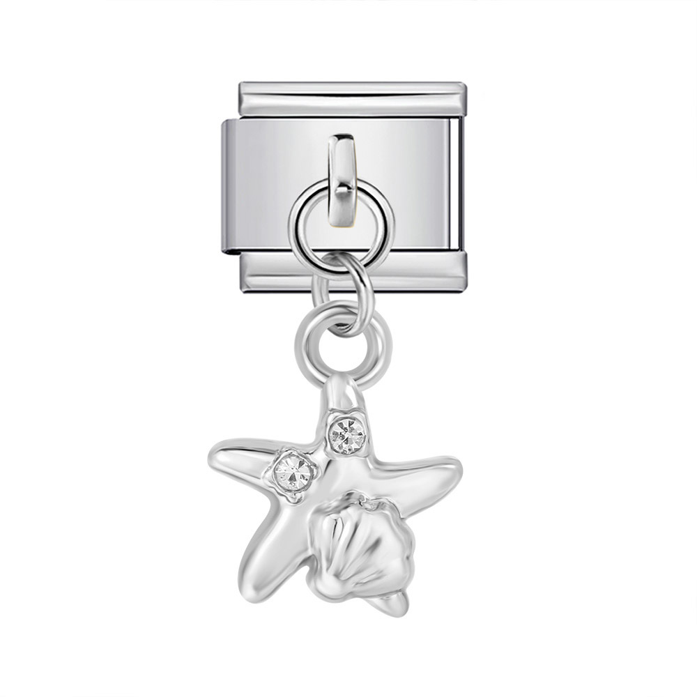 Marine life hook pendant Italian modular bracelet titanium steel spliced watch strap chain Italian Charm