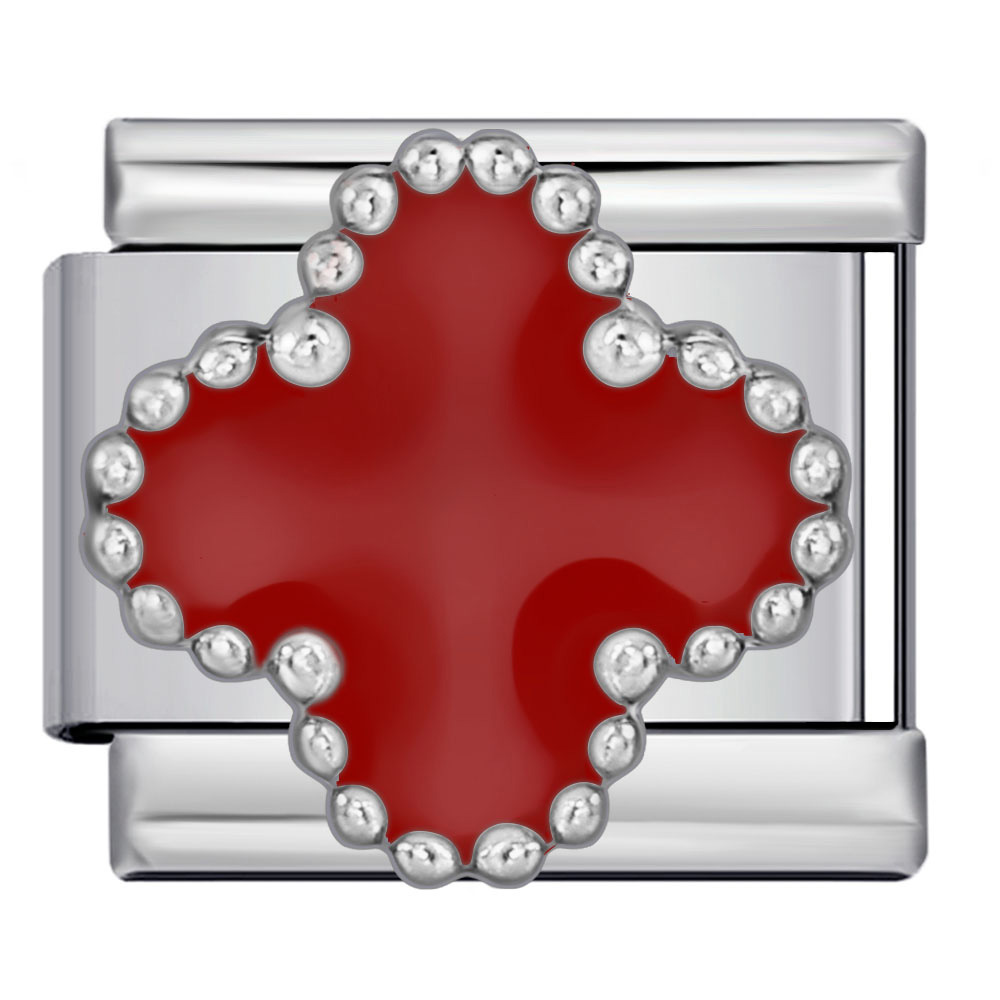 Colorful glazed four-leaf clover series Italian modular bracelet titanium steel welded bangle