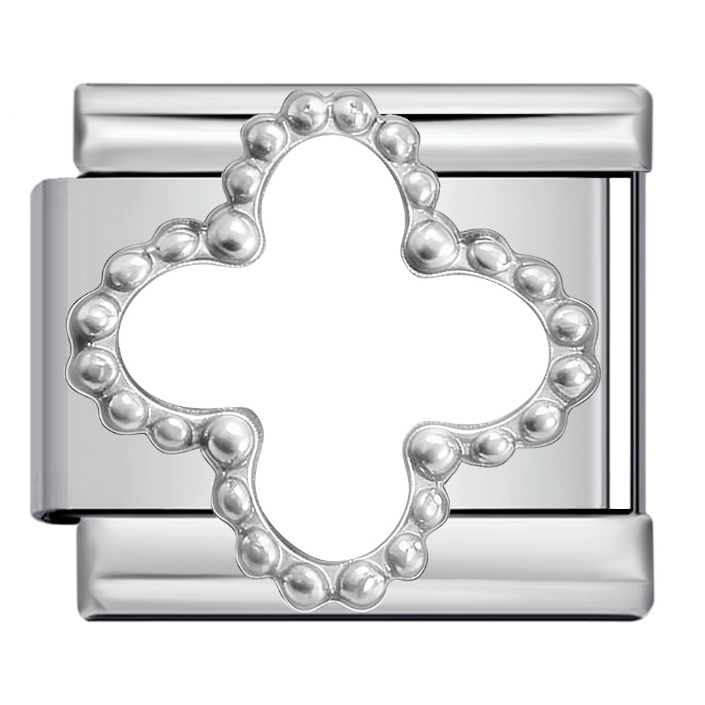 Colorful glazed four-leaf clover series Italian modular bracelet titanium steel welded bangle