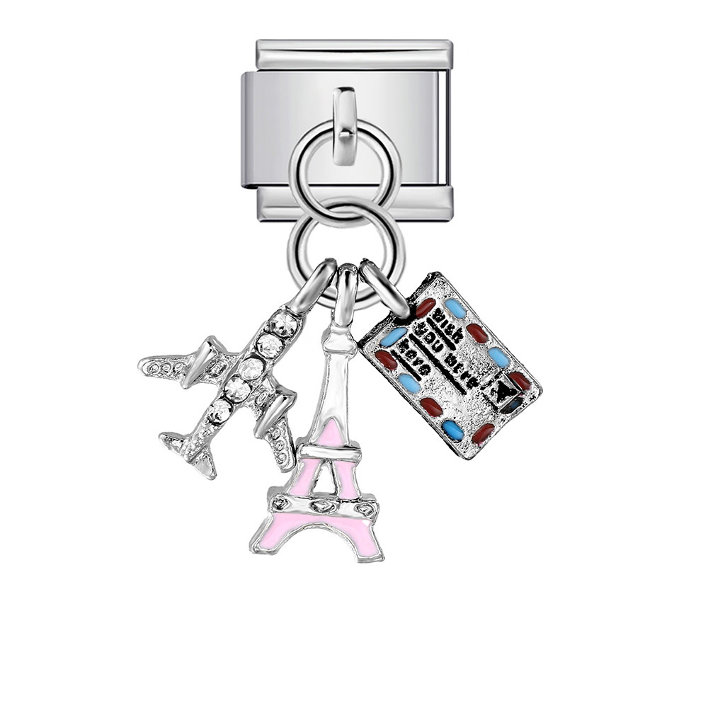 Single animal-shaped pendant, Italian modular bracelet, titanium steel hook, watch strap chain, Italian Charm