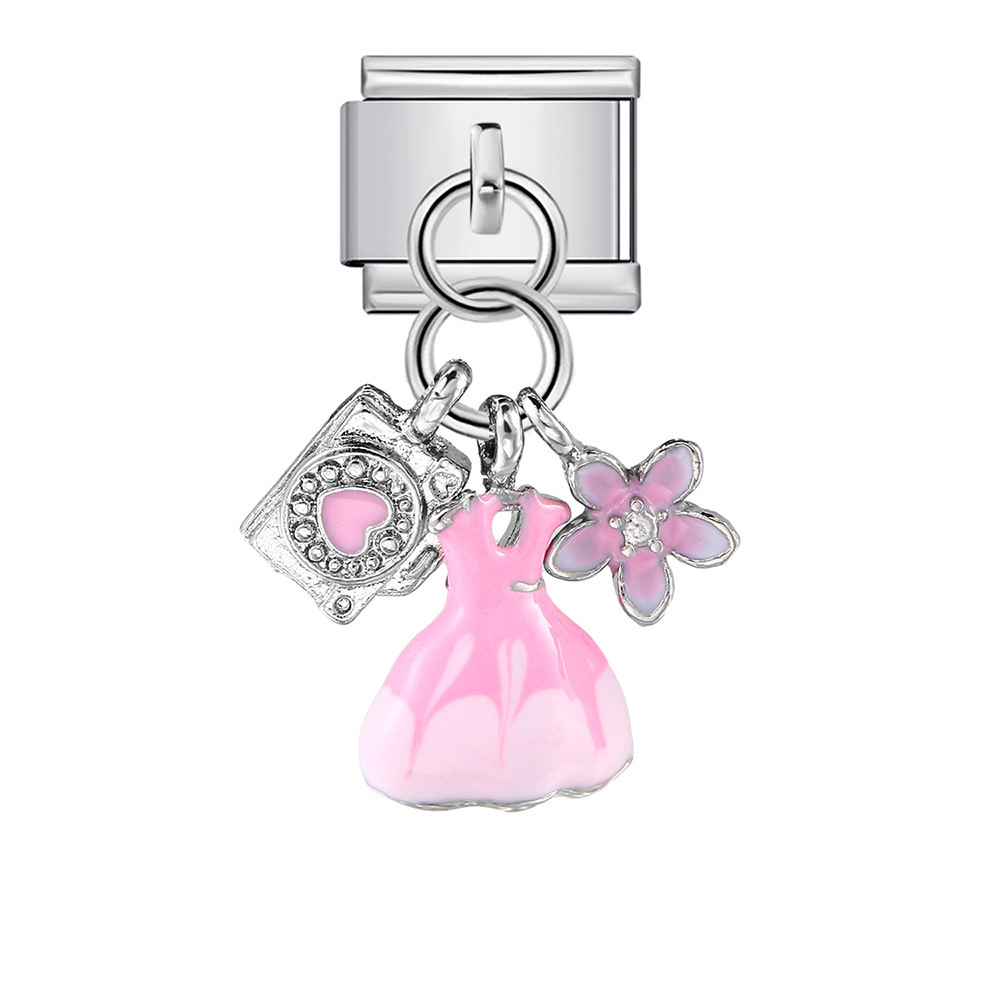 Single animal-shaped pendant, Italian modular bracelet, titanium steel hook, watch strap chain, Italian Charm