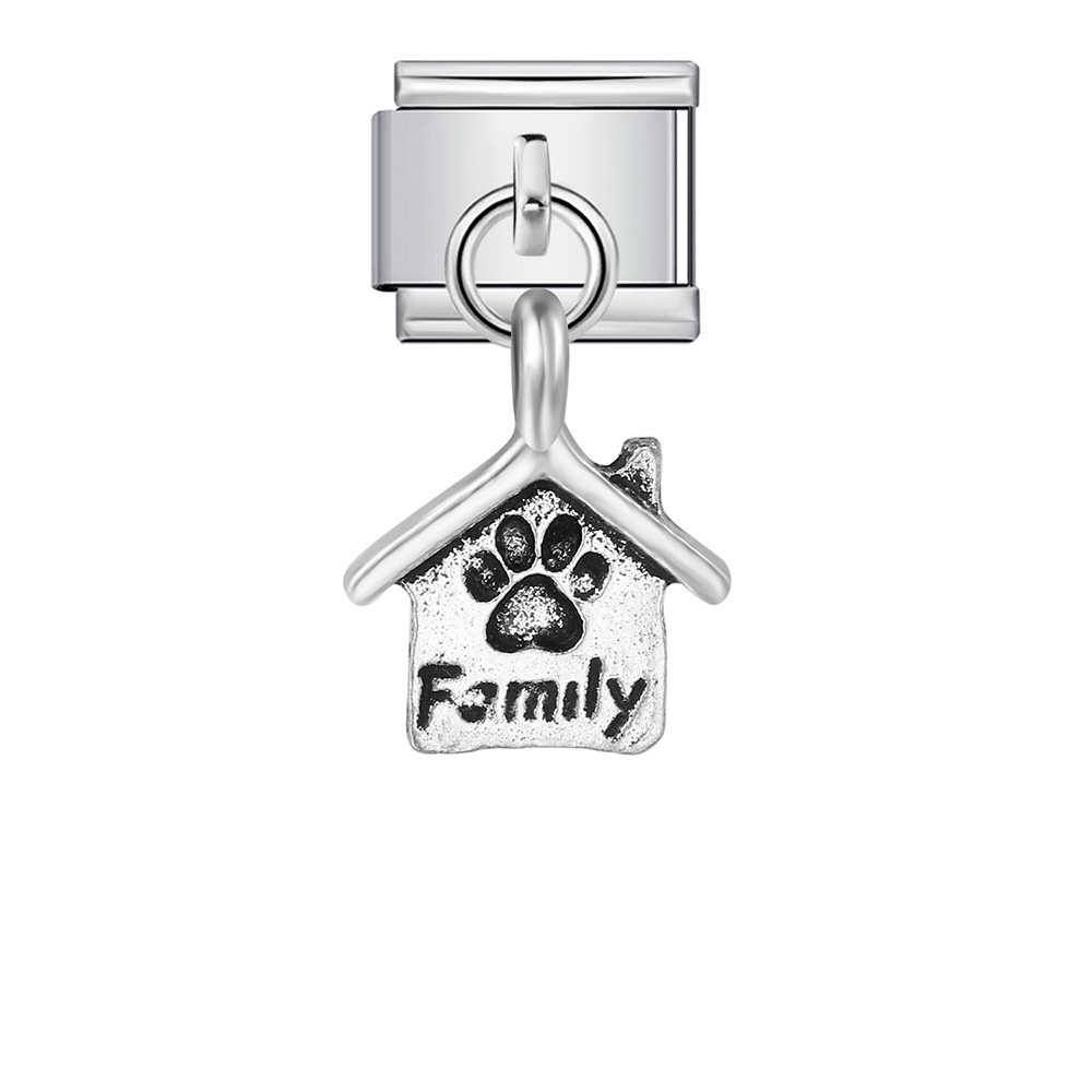 Single animal-shaped pendant, Italian modular bracelet, titanium steel hook, watch strap chain, Italian Charm
