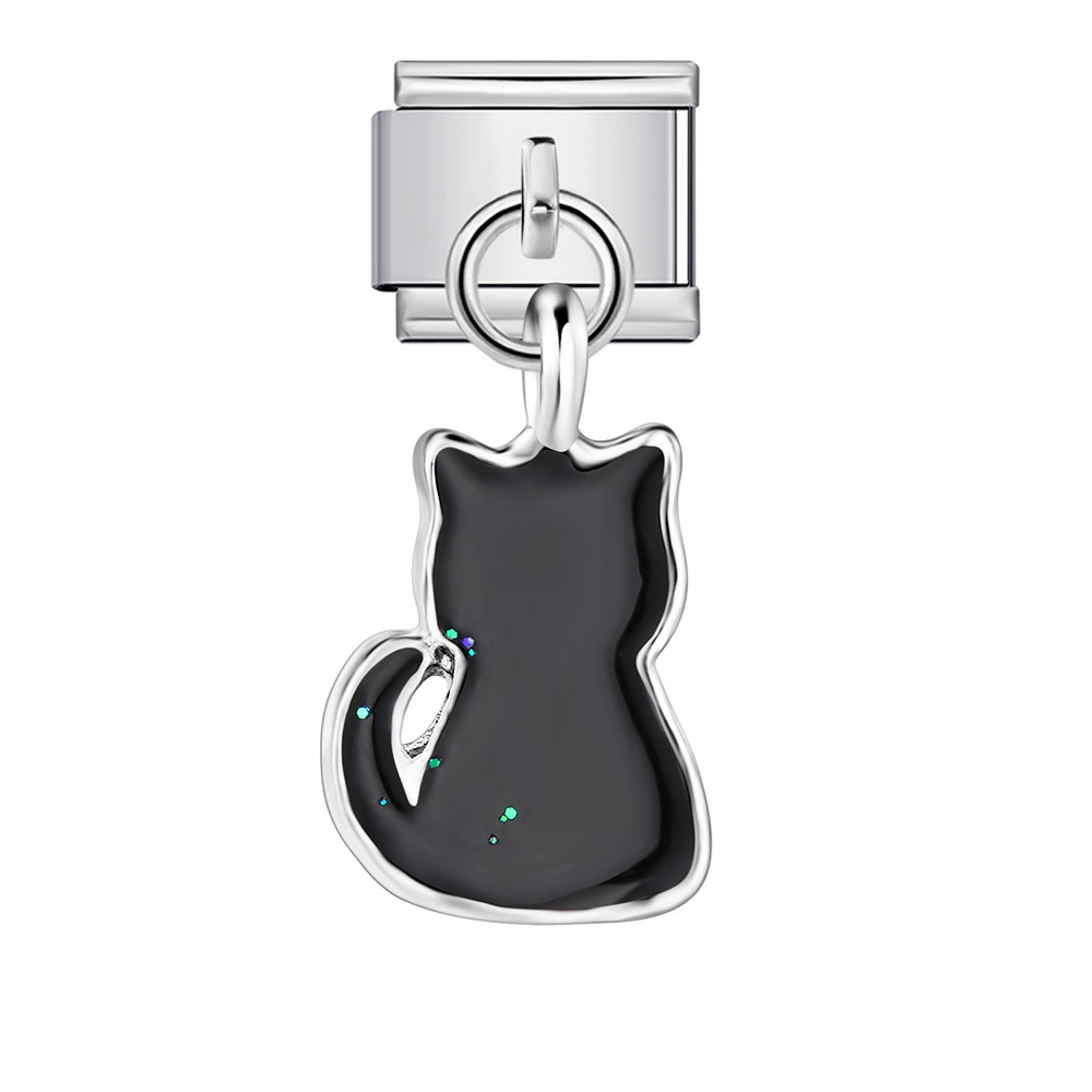 Single animal-shaped pendant, Italian modular bracelet, titanium steel hook, watch strap chain, Italian Charm