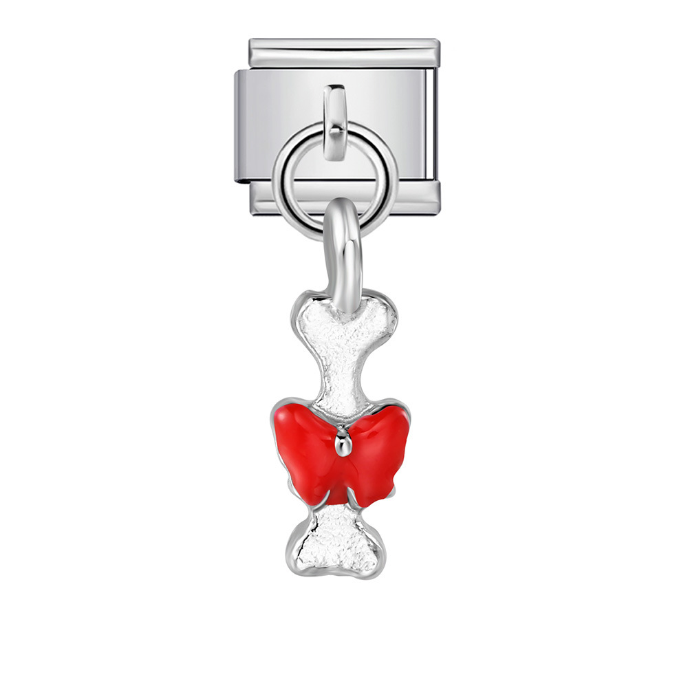 Single animal-shaped pendant, Italian modular bracelet, titanium steel hook, watch strap chain, Italian Charm