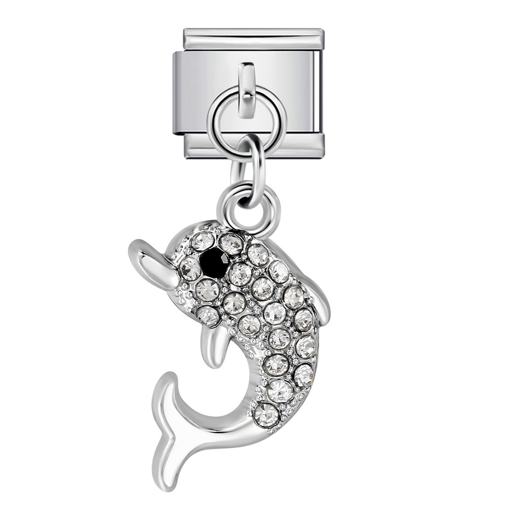 Single animal-shaped pendant, Italian modular bracelet, titanium steel hook, watch strap chain, Italian Charm