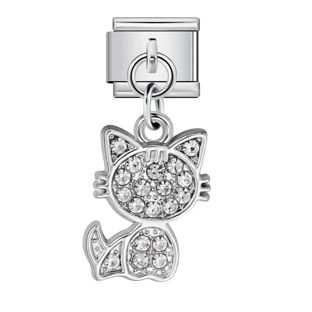 Single animal-shaped pendant, Italian modular bracelet, titanium steel hook, watch strap chain, Italian Charm