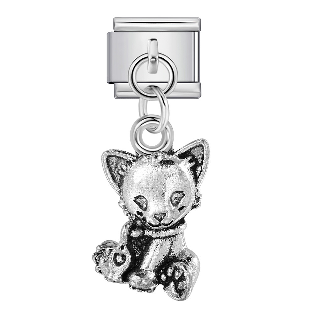 Single animal-shaped pendant, Italian modular bracelet, titanium steel hook, watch strap chain, Italian Charm