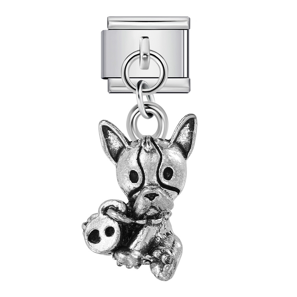 Single animal-shaped pendant, Italian modular bracelet, titanium steel hook, watch strap chain, Italian Charm
