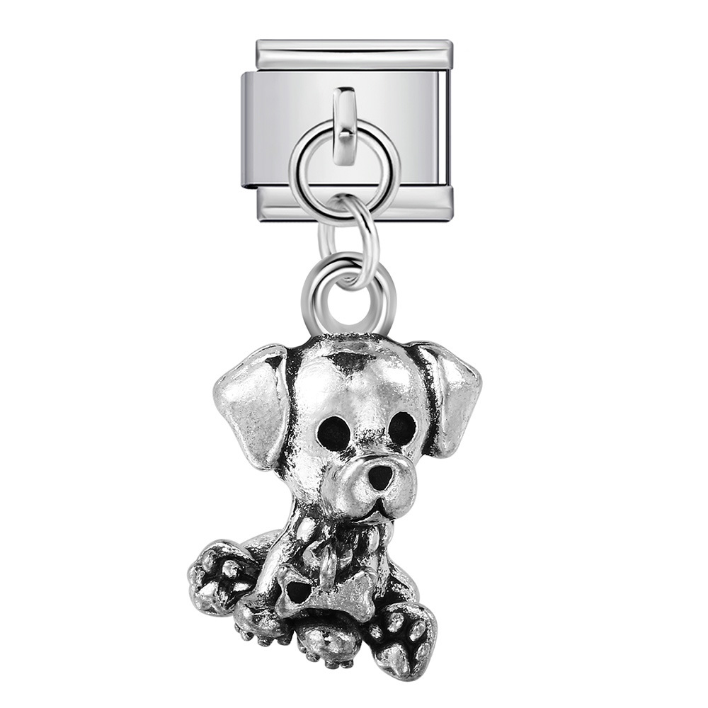 Single animal-shaped pendant, Italian modular bracelet, titanium steel hook, watch strap chain, Italian Charm