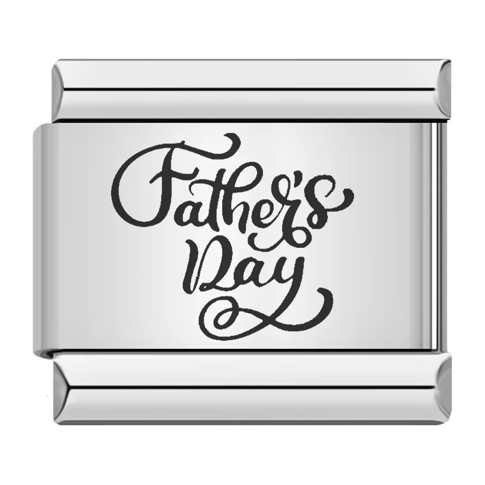 DIY Italian bracelet/bracelet with laser engraving of English words and titanium steel.