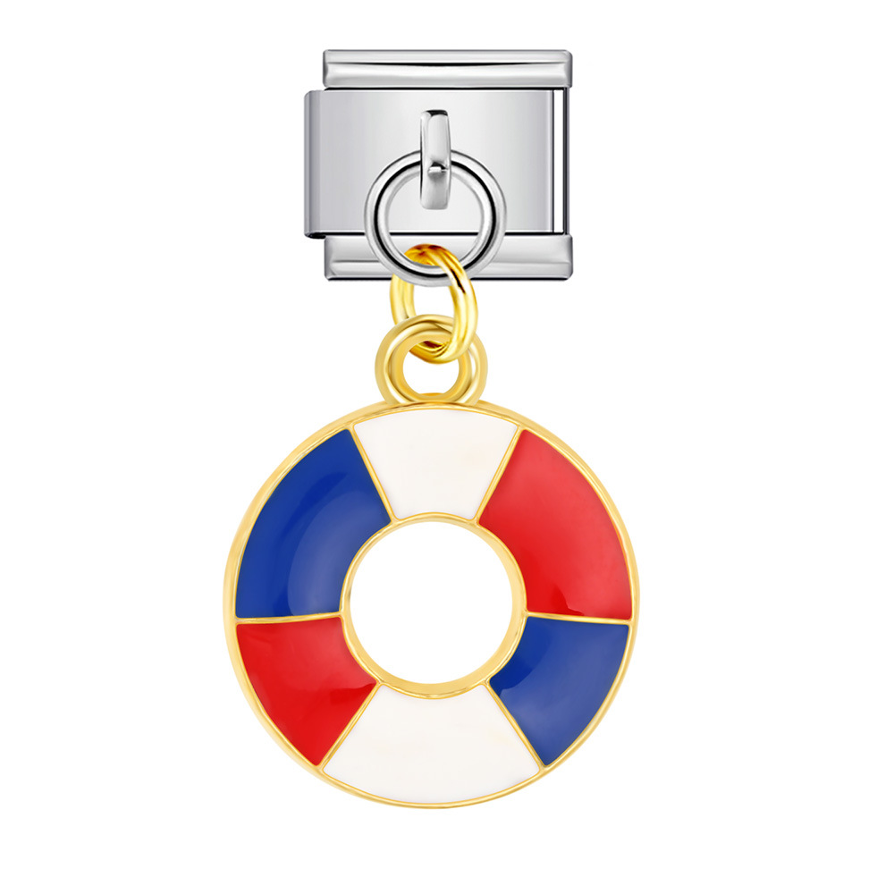 American flag, Independence Day element, Italian modular bracelet, stainless steel DIY hook pendant bangle/band.