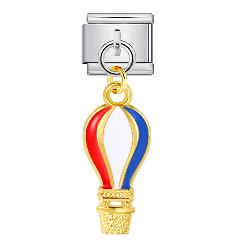 American flag, Independence Day element, Italian modular bracelet, stainless steel DIY hook pendant bangle/band.