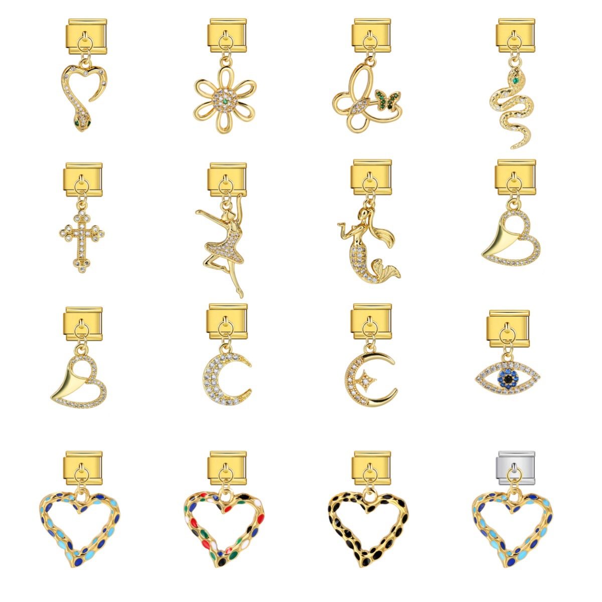 Cross-border Charms Personalized Handmade Creative Versatile Gold Pendant Fashion Retro Modular Bracelet Accessories