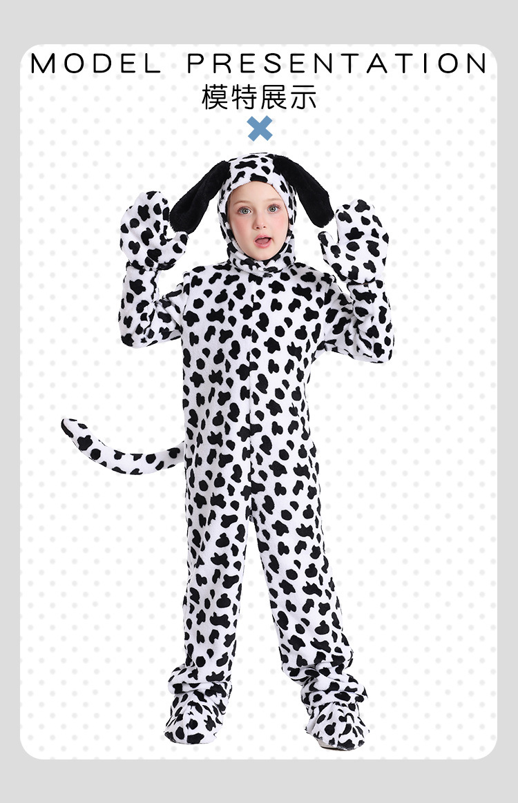 Children's Dalmatian Onesie Animal Costume Halloween Costume for Masquerade Party Performance and Parent-Child Outfit