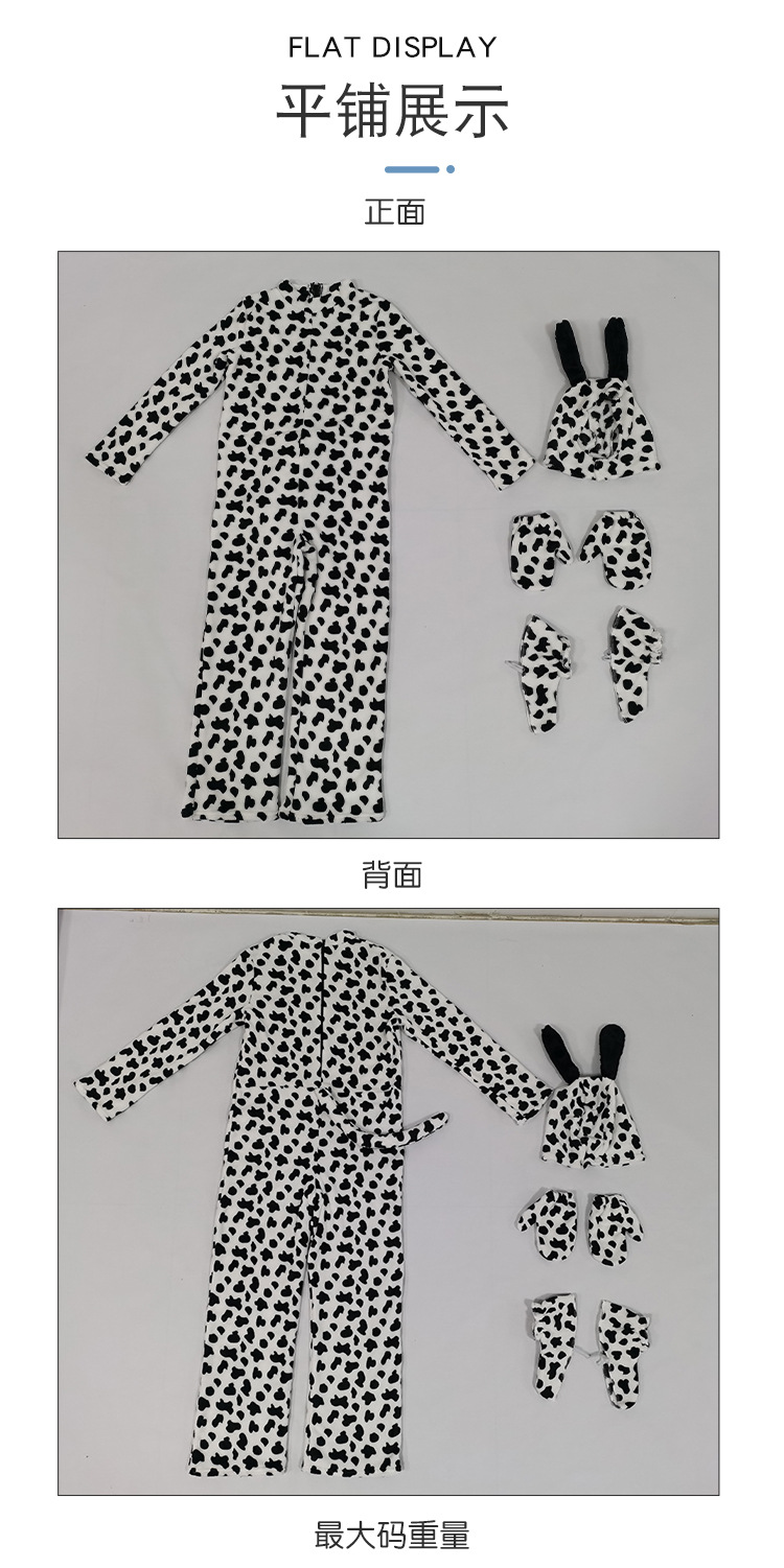 Children's Dalmatian Onesie Animal Costume Halloween Costume for Masquerade Party Performance and Parent-Child Outfit