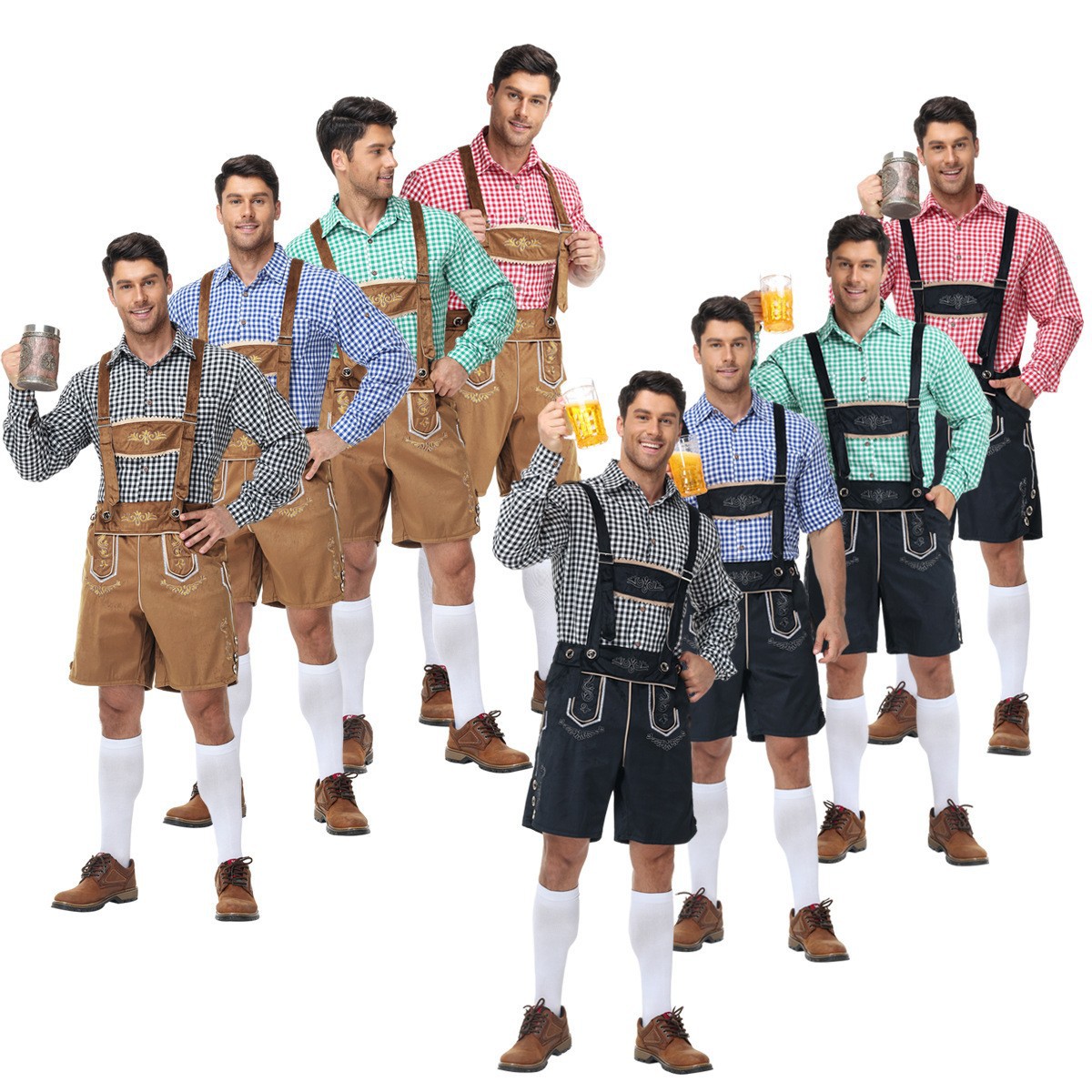 Munich Oktoberfest costumes, men's overalls, Bavarian traditional costumes, Halloween costumes