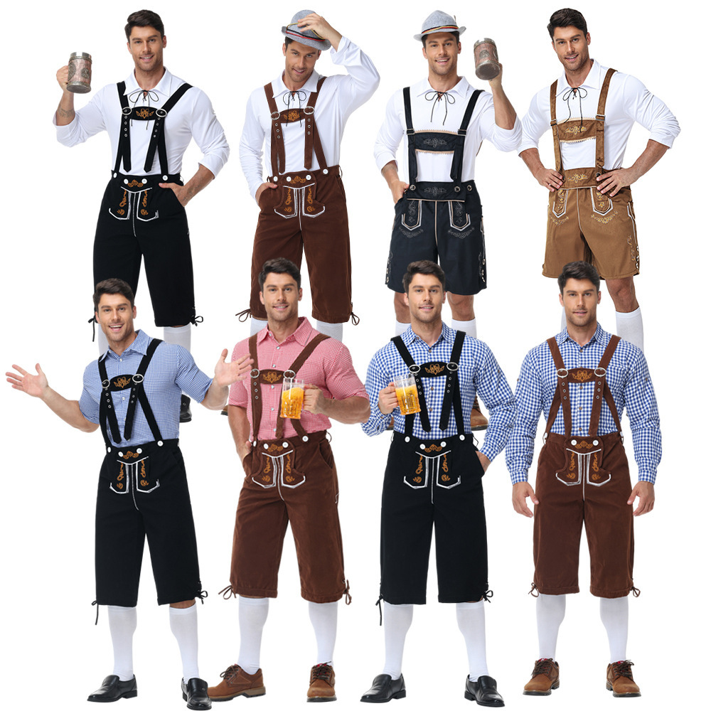 Munich Oktoberfest costumes, men's overalls, Bavarian traditional costumes, Halloween costumes