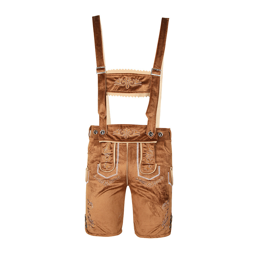 Bavarian traditional Oktoberfest outfit, shirt, men's overalls suit, Munich party performance attire
